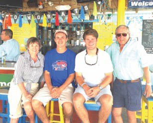 Schmitts with grandsons in Bahamas