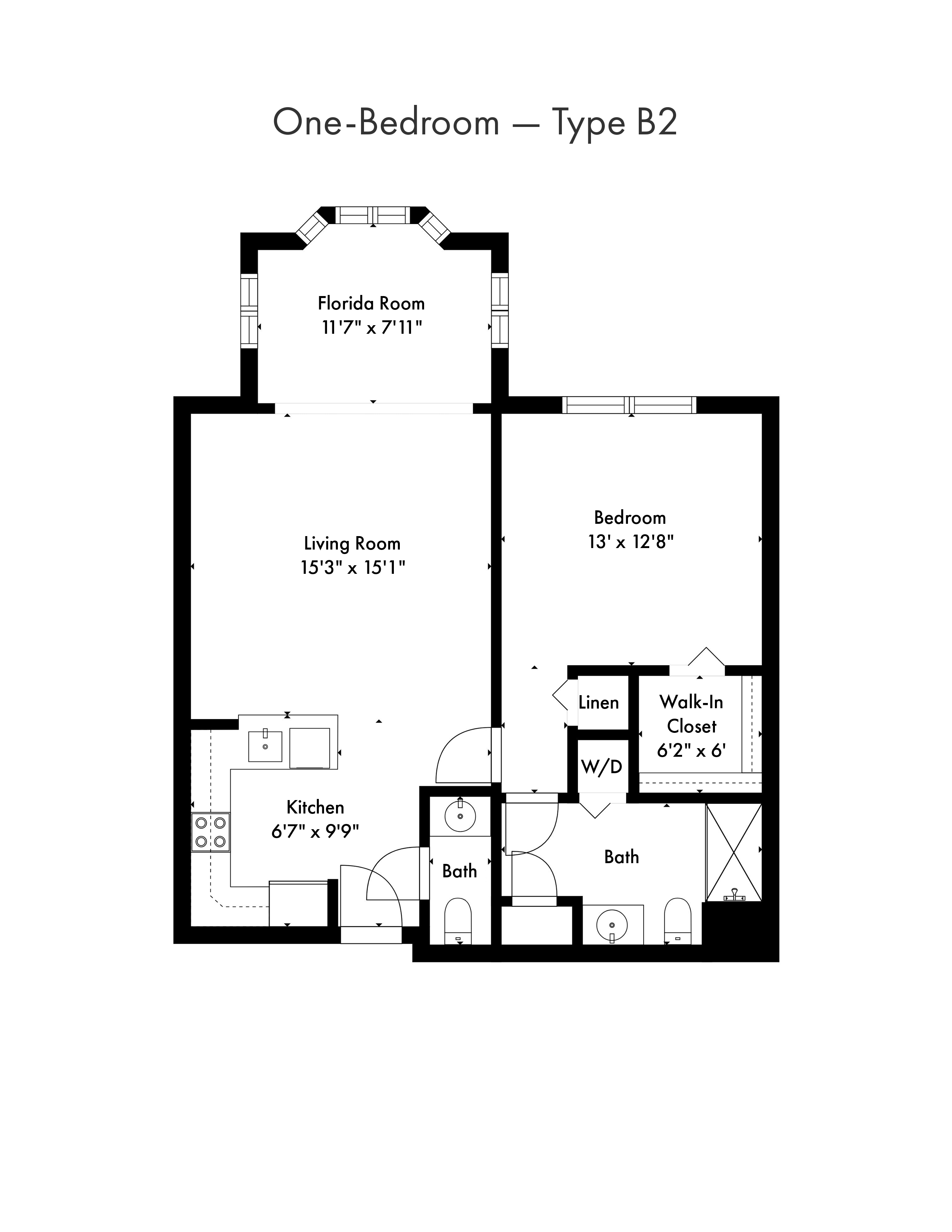 Cypress Cove - 1 Bedroom Model - 2D