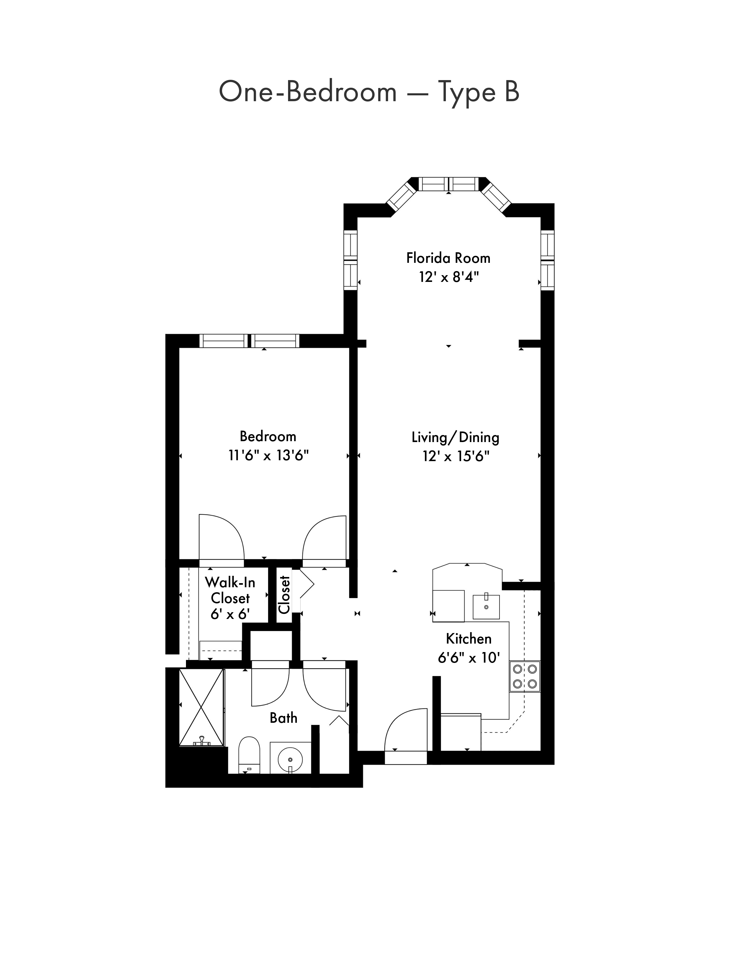 Cypress Cove - 1 Bedroom Model - 2D