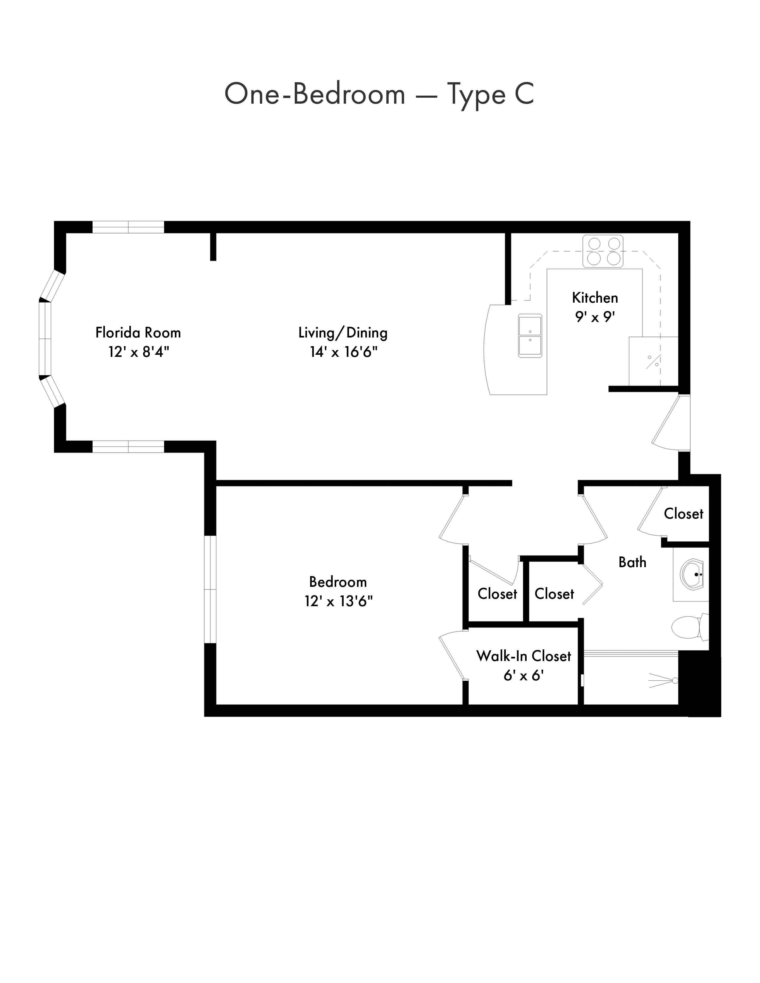 Cypress Cove - 1 Bedroom Model - 2D