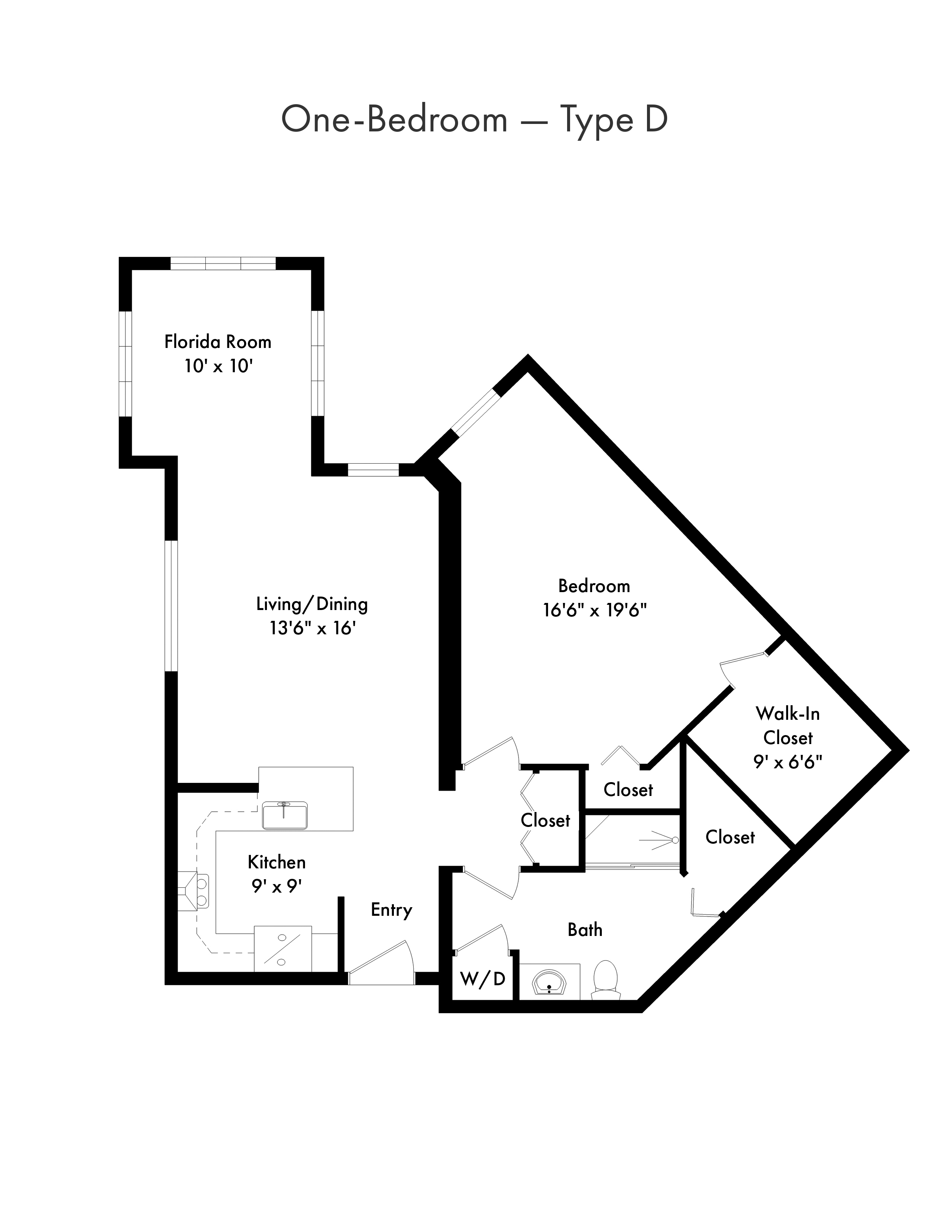 Cypress Cove - 1 Bedroom Model - 2D