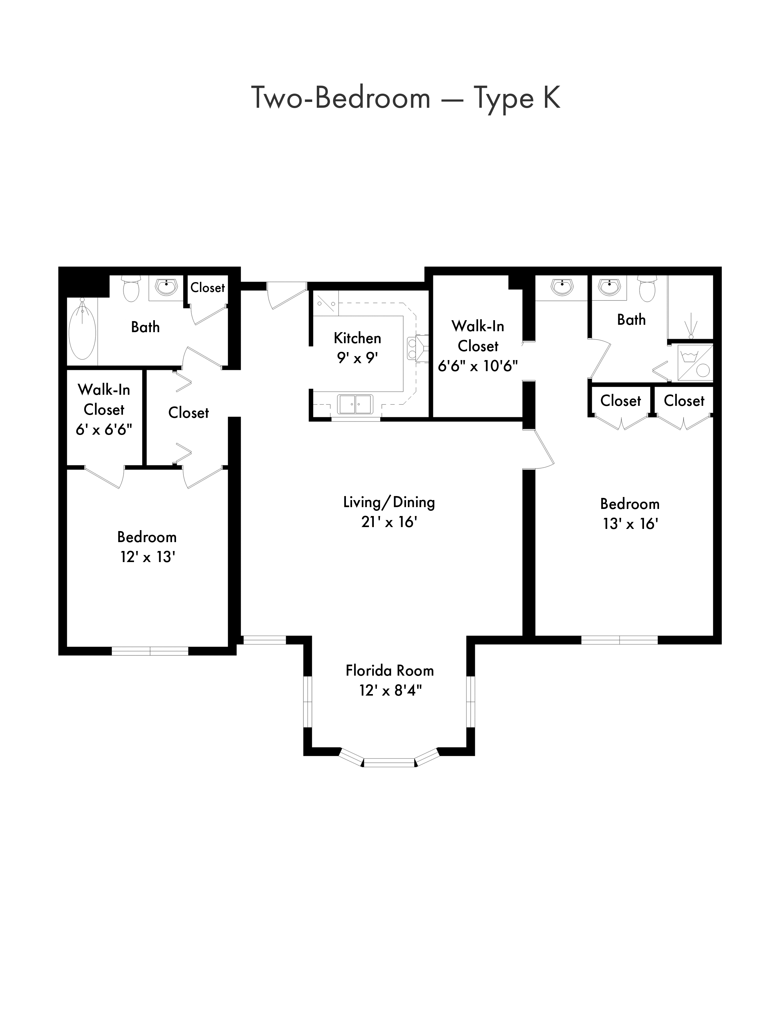 Cypress Cove - 2 Bedroom Model - 2D