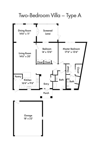 Cypress Cove - 2 Bedroom Model - 2D